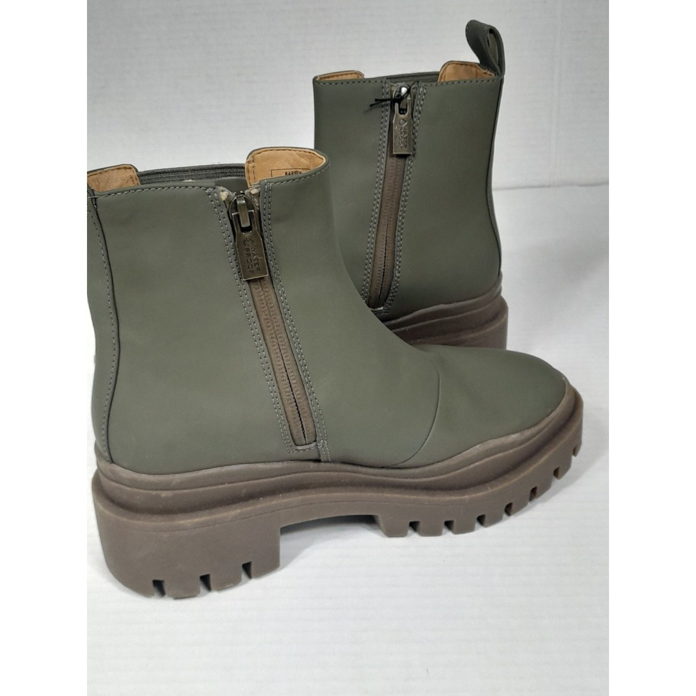 Vionic Karsen Lugged Sole Chelsea Boots Waterproof Bootie Shoes Women Sz 5 Green - Picture 8 of 15